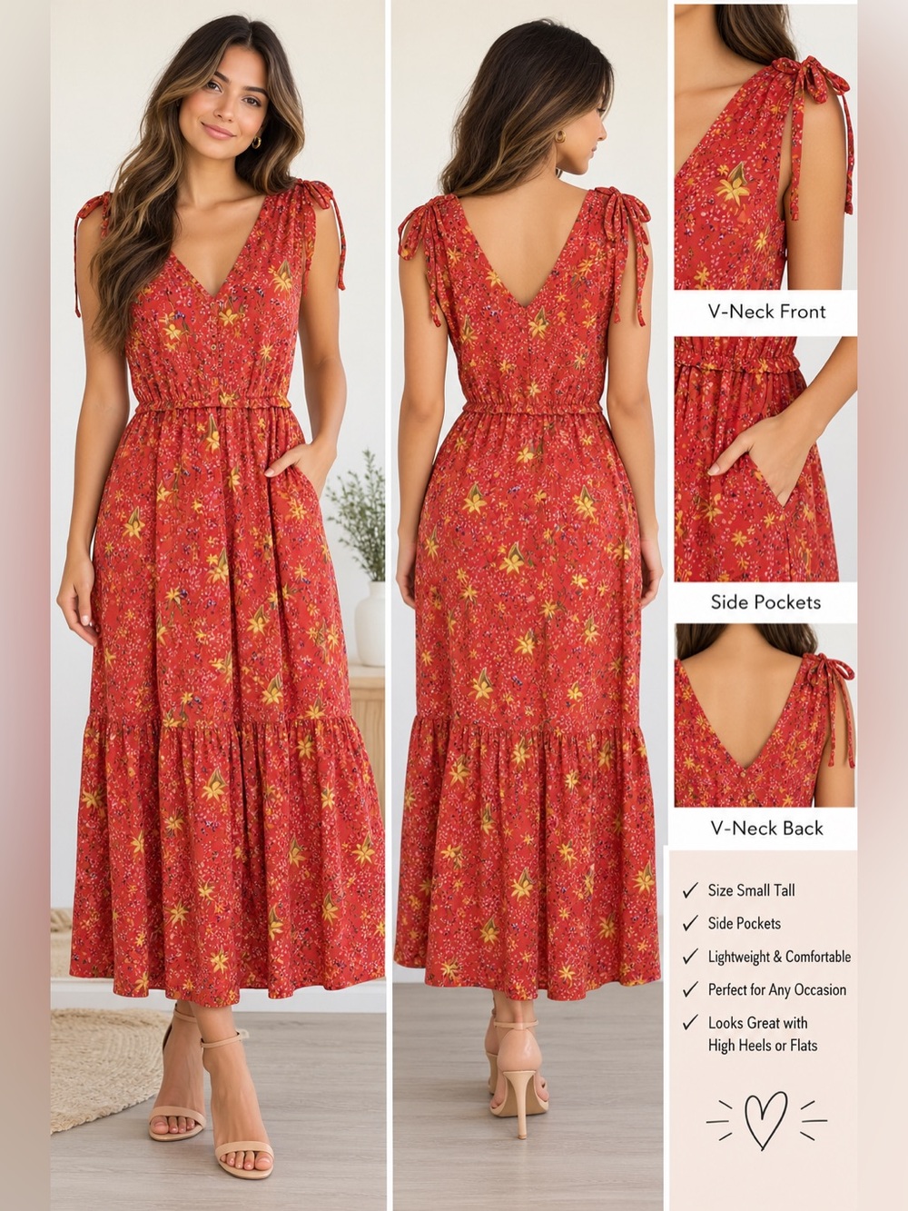 GAP Floral V-Neck Maxi Dress